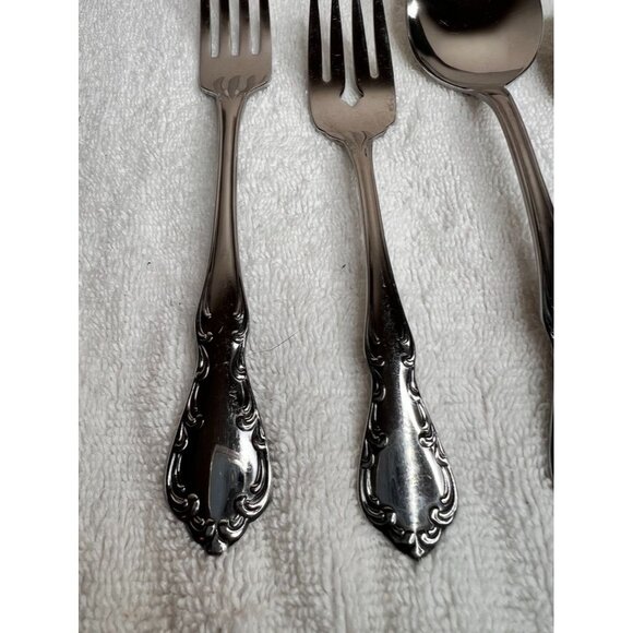 4 PC Oneida St Luis Profile Glossy 1-Fork 1-Salad Fork 1-Tablespoon 1-Teaspoon - Picture 5 of 14